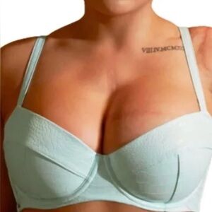 NEW Savage x Fenty Queen of the Galaxy Low Balconette Bra in Light Blue 40DDD